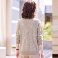 Cardigan en laine 100% tricoté sur mesure, col à revers, broderie florale, double fermeture éclair, ourlet côtelé, OEM/ODM
