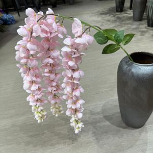 Fiori Artificiali di Albizia e <span class=keywords><strong>Glicine</strong></span> a Tre Rami in Seta per Decorazioni Nuziali, Sfondi e Composizioni Floreali Pendenti - Product Image 2