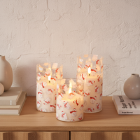 Bougie pilier LED artisanale écologique à piles Meimei avec effet flamme 3D, télécommande, décoration de Noël pour la maison