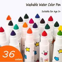 Marqueurs d'aquarelle lavables très demandés, 36 couleurs, non toxiques, effaçables, anti-fuite, pour le dessin des enfants, fournitures scolaires
