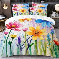 Parure de lit de luxe imprimée numériquement en 3D, ensemble draps lavables, housse de couette, taie d'oreiller, drap-housse, taille complète/queen, moins cher