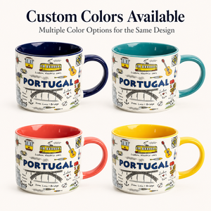 Mug souvenir en céramique de 10 oz avec les monuments de <span class=keywords><strong>Lisbonne</strong></span>, Portugal, tasse à <span class=keywords><strong>café</strong></span> en porcelaine, fabrication sur mesure, vente en gros - Product Image 2