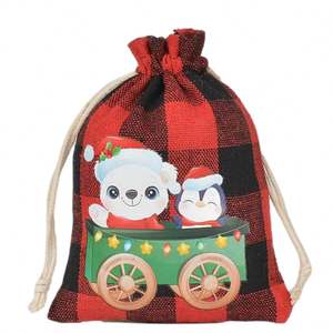 Petits sacs en coton à cordon de serrage personnalisables et recyclables de 10*15 cm pour le rangement de cadeaux de Noël et l'artisanat, emballage écologique pour enfants - Product Image 4