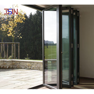 Puerta Plegable de Aluminio NFRC, Puerta Acordeón de Doble Acristalamiento con Rotura de Puente Térmico, Perfil Delgado, Moderna para Patio - Product Image 1