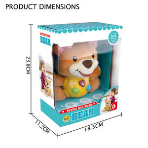 Joli jouet ours en peluche pour bébé, alimenté par batterie, lumière musicale - Product Image 3