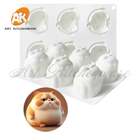 Cetakan Kue Silikon 3D Bentuk Kucing AK Custom untuk Lilin, Sabun, Cokelat, Cetakan Silikon, Loyang Kue, Cetakan Kerajinan Gula, Dekorasi Kue