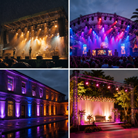 Projecteur LED mobile 37x40W RGBW 4-en-1 avec zoom, étanche IP66, DMX512, effet Bee-eye, éclairage de scène pour événements extérieurs et concerts
