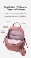 Sac à dos pour ordinateur portable en nylon imperméable pour femmes, pour les trajets domicile-travail et les voyages, grande capacité, multi-poches, léger, élégant