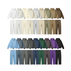 100% Cotton Biểu Tượng Tùy Chỉnh In Ấn Thêu Chạy Bộ Theo Dõi Mồ Hôi Phù Hợp Với Unisex Người Đàn Ông Jogger Sweatsuit Tracksuit Sweatpants Hoodie Set - Product Image 1