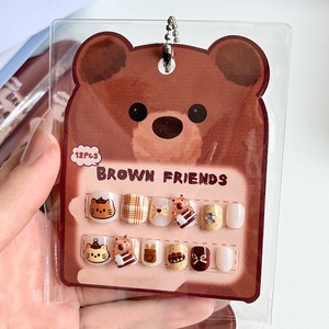 Venta al por Mayor de 12 Uñas Postizas con Diseño de Oso Pardo, Cortas y Cuadradas, para Niñas de 3 a 12 Años - Product Image 2