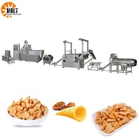 Ligne de production automatique de chips triangulaires et de snacks de blé soufflé frits, 200 à 300 kg/h, avec extrudeuse bivis pour chips Bugles