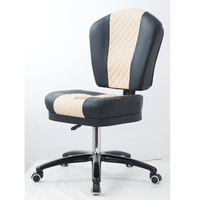 Tabouret de bar moderne en cuir noir Chaise de poker pivotante de casino avec roulettes réglables pour la maison, le bar et l'atelier de restauration en plein air