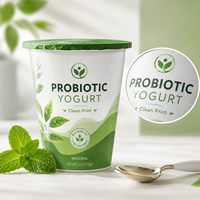 Etiquetas Adhesivas para Yogur de Superficie Húmeda para Almacenamiento en Frío, Resistentes al Agua, Adhesión a Baja Temperatura, Pegatinas Personalizadas, Precio de Fábrica, 1 Unidad MOQ