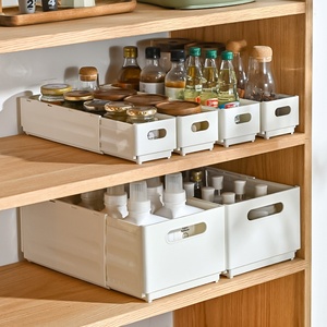 Boîte de rangement en plastique rétractable et réglable multi-usages pour la maison, la <span class=keywords><strong>cuisine</strong></span>, la salle de bain, le bureau, l'<span class=keywords><strong>organisation</strong></span> des <span class=keywords><strong>tiroirs</strong></span> et des armoires - Product Image 1