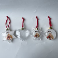 Mini Boules de Noël en Plastique à Formes Variées, Décorations Suspendues pour Arbre, Cadeaux pour Enfants, Insert Photo pour Fêtes