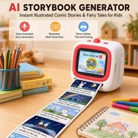 Printer Saku Mini AI Portabel 57mm Mesin Stiker Thermal Tanpa Tinta untuk Anak-anak Printer Thermal Gambar Suara AI Pintar