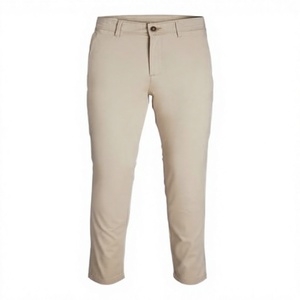 Pantalon Homme Chic Couleur Unie Boutonné Taille Mi-Haute Coupe Droite en Coton Respirant de Haute Qualité – Idéal pour Tenue Décontractée ou Professionnelle - Product Image 1