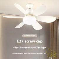 Ventilateur de Plafond LED Moderne Dimmable avec Lampe E27, 5/6 Pales Démontables, 3 Vitesses de Vent, Télécommande et Lumière Intégrée