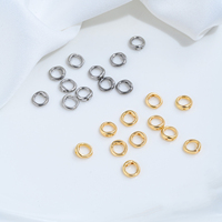 Anneau de connexion en métal artisanal en acier titane et or 14 carats à double trou, forme nez de cochon, pour dissimuler les cordons, pour bracelets et colliers DIY