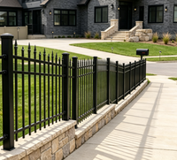 Clôture de jardin en acier galvanisé à chaud avec pointes décoratives en aluminium, idéale pour la décoration du périmètre des villas et des zones périurbaines (avant et arrière).