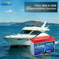 Batterie Lithium LiFePO4 25,6V 300Ah à décharge profonde, Grade A, Marine, BMS intelligent, Bus CAN, Terminal M8, 6000+ cycles, CE RoHS IP67, OEM ODM