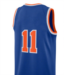Magliette da basket all'ingrosso per uomo della <span class=keywords><strong>squadra</strong></span> New York Knicks # 11 Top Senza Maniche Traspiranti in Spandex/Poliestere con Stampa Digitale Brunson - Product Image 3