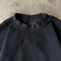 T-shirt thermique à manches longues en tricot gaufré personnalisé Ouna pour homme, coupe décontractée à épaules tombantes, t-shirt vierge à manches longues