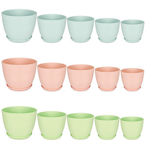 Pots de plantes de serre en plastique en gros d'usine Pots de fleurs ronds durables avec plateau <span class=keywords><strong>pour</strong></span> jardins de fleurs - Product Image 6