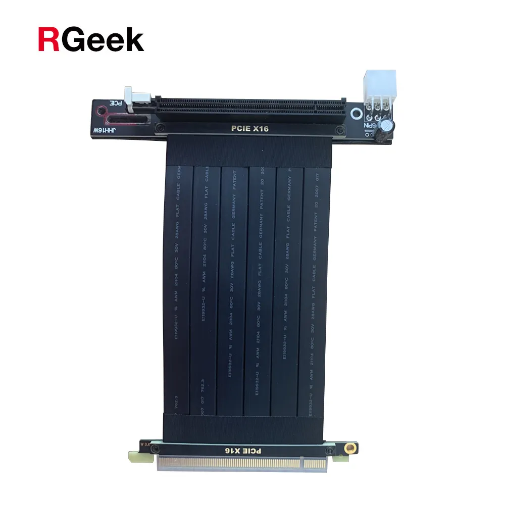 RGeek PCI Express 16x cavo flessibile prolunga scheda adattatore scheda Riser scheda Video grafica con connettore di alimentazione a 6pin