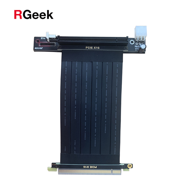 RGeek PCI Express 16x Flexible Cable Card Extension Port Adapter Riser Card Graphics Video Card With 6pin Power Connector