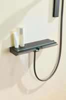 Haier – Nouvelle Arrivée de Qualité Supérieure, Robinet Mural Carré 3 Fonctions en Laiton Brossé et Acier Inoxydable Noir/Doré/Nickel, Jet Doux