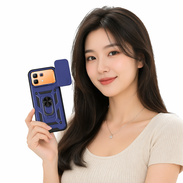 Infinix Note 60 Pro 5G Phone Case Kickstand Ring Slide Camera Cover Shockproof Armor Shell