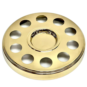 Service vaiselle de Communion, assiette à pain en acier inoxydable doré - Product Image 3