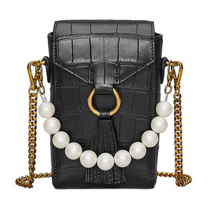 Diseñador de calidad superior cocodrilo Piel de piel de cocodrilo funda para teléfono móvil monedero bandolera con borla - Product Image 1