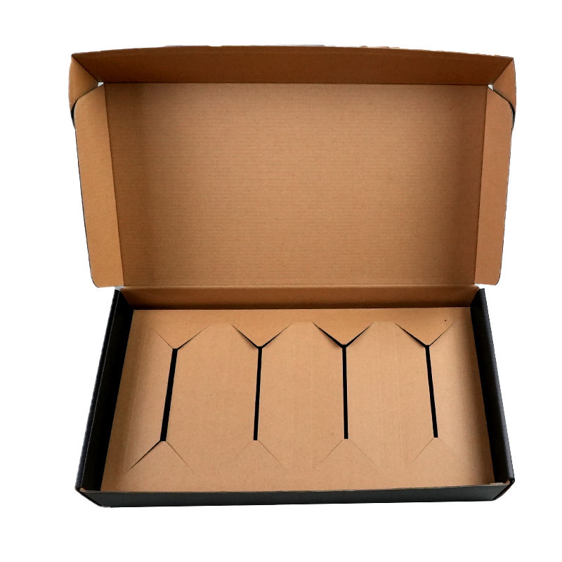 Custom Printed Black Cardboard Corrugated Paper Packaging Luxury ...