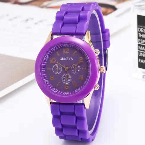 geneva Geneva silicone watch Korean version fashion beautiful color jelly student casual watch wholesale
