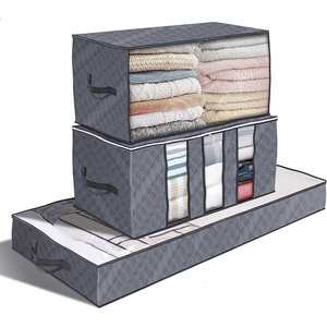 Under <strong>Bed</strong> Storage <strong>Bag</strong>, Underbed Clothes Organizer, Storage <strong>Bag</strong> Organizer With Clear Window and Reinforced Handles - Product Image 1