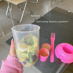 Salade de petit-déjeuner Little Red Book Mason avec couvercle en plastique, cuillère et fourchette - Contenant de stockage alimentaire portable, design chic et sain - Product Image 2