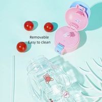 Tasse en plastique transparente en forme d'ours personnalisée tasse à boire sans Bpa avec paille 550ml bouteille d'eau mignonne créative pour les enfants