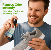 Kit de spray désodorisant pour chaussures à l'huile d'arbre à thé naturelle OEM, chaussettes multicolores pour baskets de sport, longue durée, logo personnalisé, marque privée 4oz+1oz