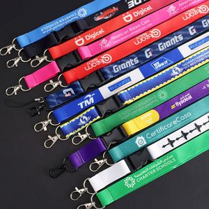 Personalised <b>Polyester</b> Custom Bright Color Sublimation Heat Transfer Printing Keychain <b>Lanyards</b> with Neck Id Badge Card Holder - Product Image 1