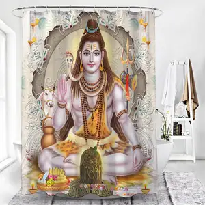 Elephant India Mandala Religion Lord Buddha Ganesha Art Waterproof Bathroom Decor