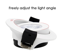 Spot encastré LED IP44 3CCT orientable à bord étroit sans cadre SMD 5W blanc chaud dimmable pour intérieur