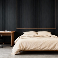Panneau acoustique vertical certifié en MDF avec placage bois, 100% fibre de polyester, écologique, NRC 0.9, contemporain, pour hôtels et écoles