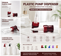 Transparante wijnrode drukknopfles 24/410 28/410 PP plastic lege shampoo vloeibare handzeep verpakkingsaccessoire op maat gemaakte kleur