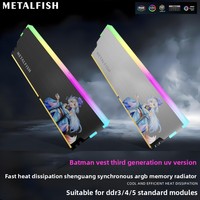 Disipador de Calor para RAM de Escritorio con Iluminación ARGB Sincronizada y Cubierta Decorativa DIY Estilo Chaleco para Refrigeración y Estética