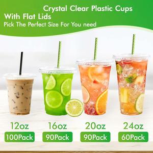 Customized Plastic <b>Cup</b> 16 oz Disposal Iced Coffee <b>Cups</b> Bubble Tea Boba Pet <b>Cold</b> Lemon Tea Plastic <b>Cups</b> with Lids Vasos Plastico - Product Image 4