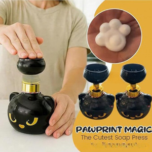 Distributeur de savon mousse automatique en forme de patte de chat, pour salle de bain, en plastique, alimenté par piles - Product Image 3