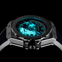 Prêt à expédier montres de luxe en acier inoxydable boîtier cadran lumineux mouvement automatique montre de sport pour hommes