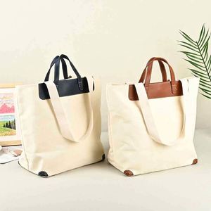 <b>Canvas</b> Durable Fashion Tote Inner Pocket Customizable Shoulder Handle Custom Pattern Practical Multi-Scene Commute Carry Bag - Product Image 1